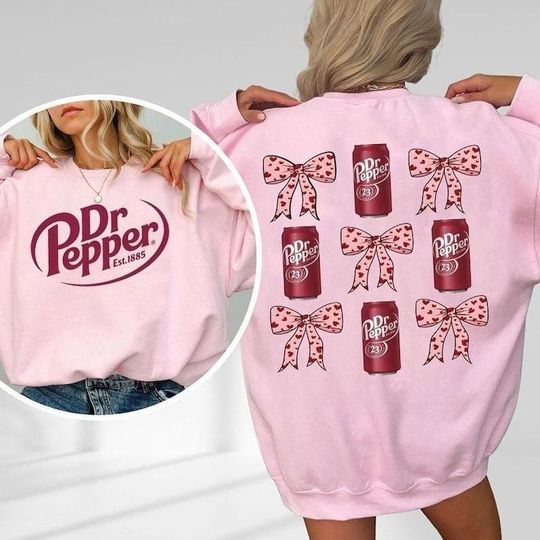 Two Sided Dr Pepper Sweatshirt, Dr Pepper Sweatshirt, Valentines Day Sweatshirt