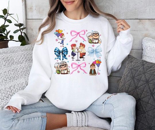 Disney Valentine Sweatshirt, Coquette Carl Ellie Sweatshirt, Disney Anniversary Sweatshirt