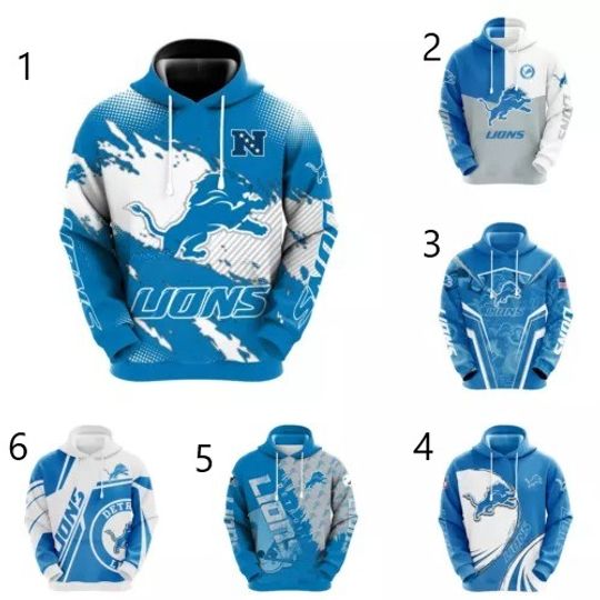 Detroit Lions Mens Pullover Hoodie Jogging Hooded Hoody Sportswear