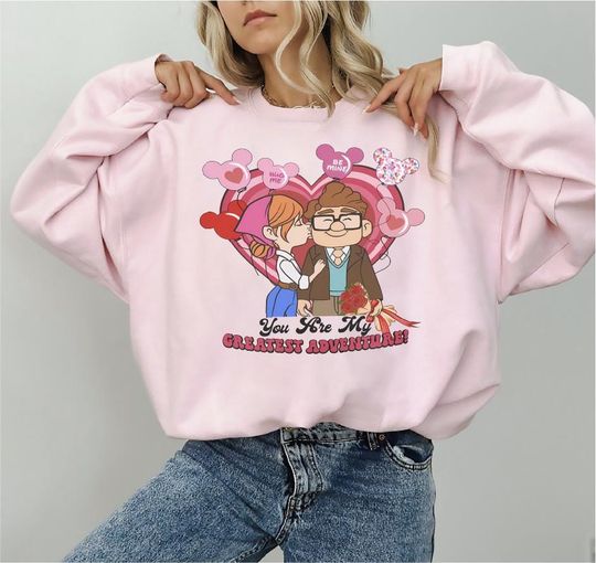 Disney Up Movie Sweatshirt, Carl Ellie Valentine Sweatshirt, Disney Anniversary Sweatshirt