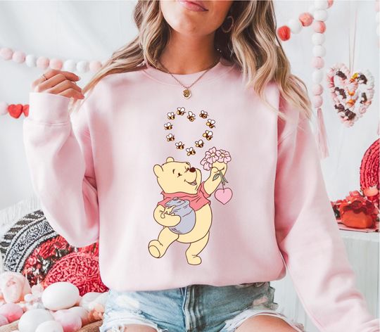 The Pooh Valentine's Day Sweatshirt, Disney Winnie Valentine Sweatshirt, Disney Family Trip Sweatshirt