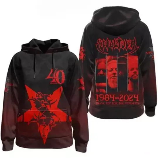Sepultura 1984-2024 Thank You 40 Years Hoodie