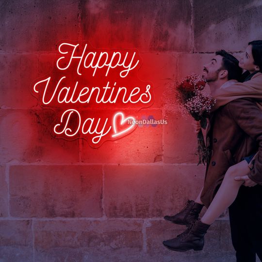 Happy Valentine's Day Neon Sign Valentine's Day Light Sign Custom Valentine's Day Party Decors Home Room Wall Art Valentine's Gift For Her