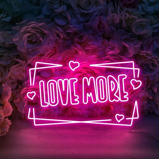 Love More Neon Sign, Love Valentines Neon, Valentine's Day Neon Sign, Valentines Day Gifts Neon Sign, Valentine Neon, Happy Valentines Day