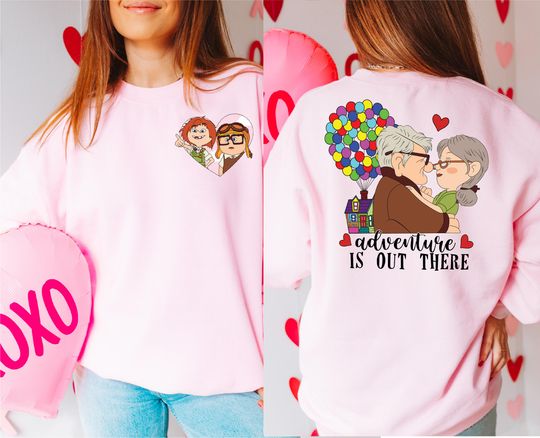 Up Couple Valentine Sweatshirt, Adventure Is Out There Sweatshirt, Carl Ellie Valentine Sweatshirt