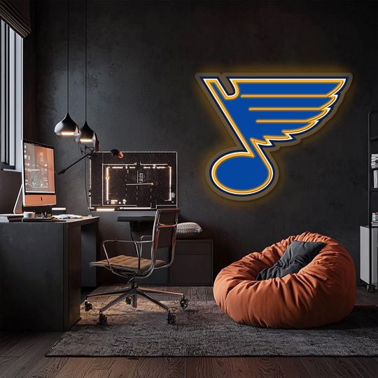 St Louis Blues UV Printed Plexi Neon Sign , Football  Lovers Gift, Gift For Him