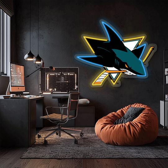 San Jose Sharks UV Printed Plexi Neon Sign , Football  Lovers Gift, Gift For Him