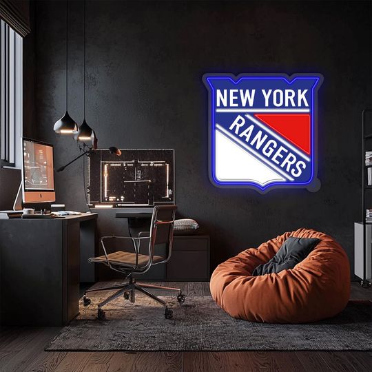 New York Rangers UV Printed Plexi Neon Sign , Football  Lovers Gift, Gift For Him