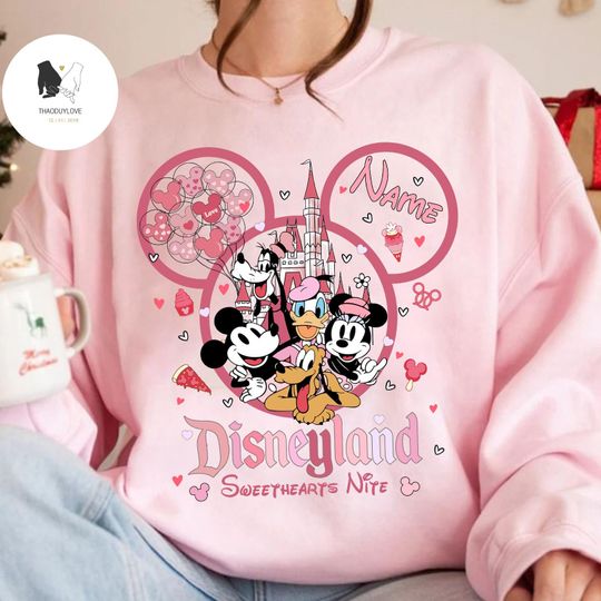 Personalized Disneyland Sweethearts Nite Sweatshirt, Mickey And Friends Valentine Sweatshirt