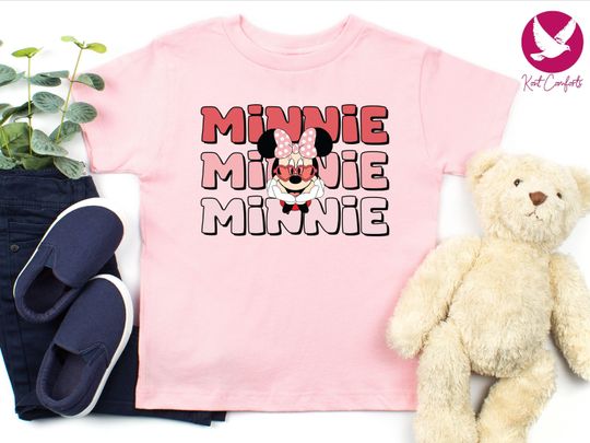 Minnie Mouse Girly Valentine T-Shirt, Valentine T-Shirt, Disney Minnie Valentine's Day Toddler T-Shirt