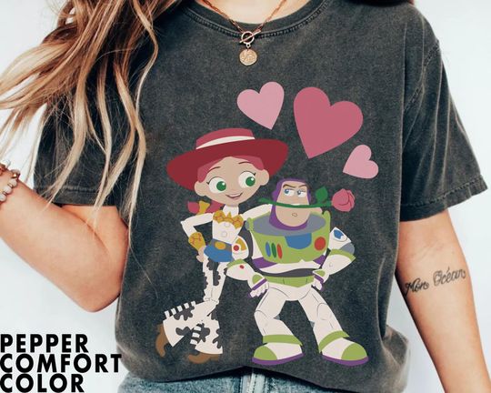 Discover Disney Toy Story Buzz And Jessie Couple T-Shirt, Happy Valentine's Day 2025 T-Shirt