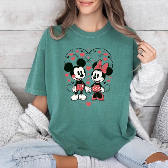 Discover Mickey And Minnie T-Shirt, Disney Valentines Day T-Shirt, Minnie Mickey Matching T-Shirt