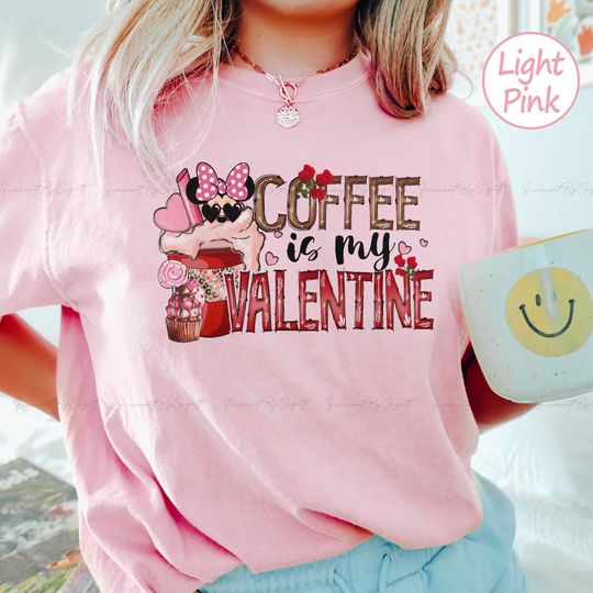 Minnie Coffee Is My Valentine T-Shirt, Disney Family Vacation T-Shirt, Minnie Mouse Valentines T-Shirt