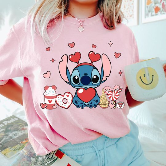 Disney Stitch Snack Valentines T-Shirt, Stitch T-Shirt, Disney Valentine's Day T-Shirt