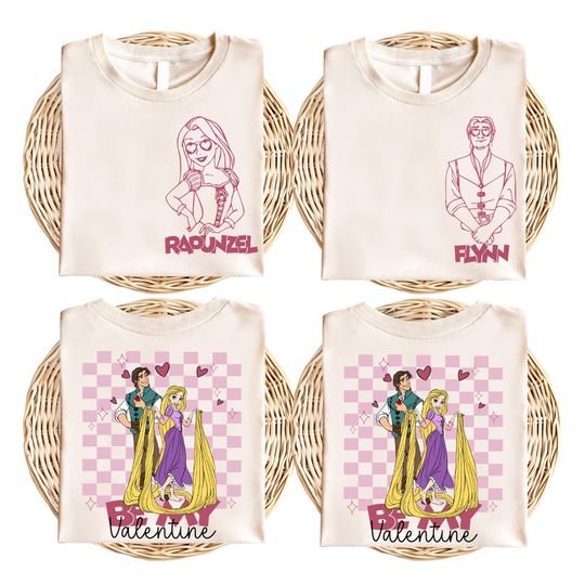 Princess Rapunzel Flynn Valentine's Day T-Shirt, Disney Lost Princess Valentine T-Shirt