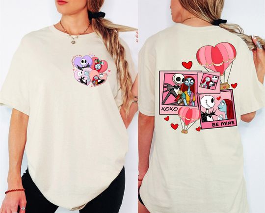 Disney Jack & Sally Valentine T-Shirt, Valentine's Day Matching T-Shirt, Disney XOXO T-Shirt