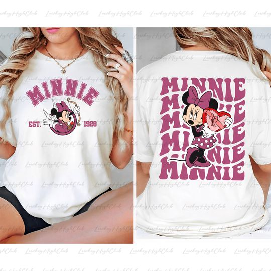 Minnie Cupid 2 Sided T-Shirt, Minnie Mouse Valentine T-Shirt, Happy Valentine Day T-Shirt