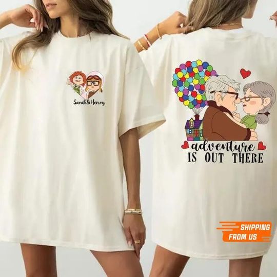Custom Carl And Ellie 2 Sided T-Shirt, Adventure Is Out There T-Shirt