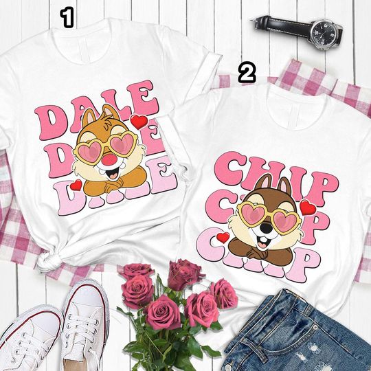 Chip And Dale Valentine T-Shirt, Chip And Dale Double Trouble T-Shirt