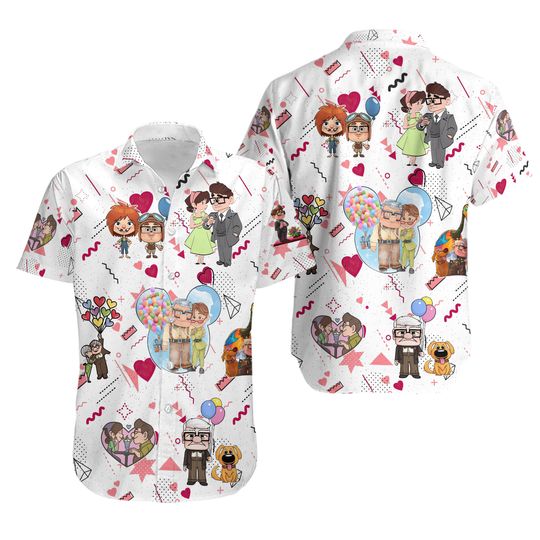 Valentine Carl And Ellie Shirt, His Carl Her Ellie Button Up Shirt