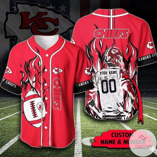 Personalized Kansas City Chiefs Baseball Jersey,  Chiefs Baseball Jersey