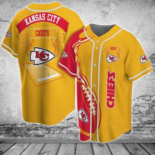 Kansas City Chiefs Baseball Jersey,  Chiefs Baseball Jersey