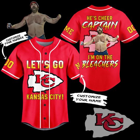 Personalized Kansas City Chiefs Baseball Jersey, Let's Go Kansas City Baseball Jersey
