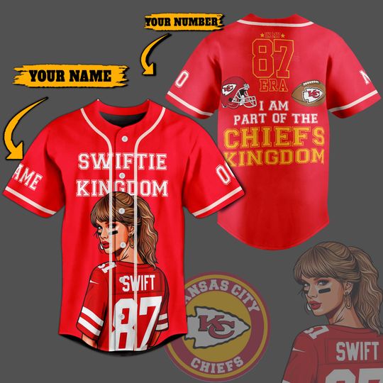 Personalized Kansas City Chiefs Baseball Jersey, I Am Part Of The Chiefs Kingdom Baseball Jersey