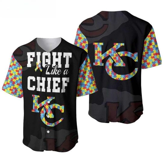Kansas City Chiefs Baseball Jersey, Fight Like A Chiefs Baseball Jersey