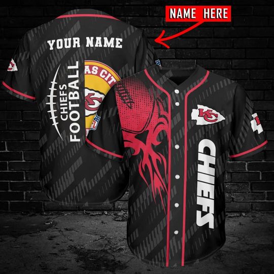 Personalized Kansas City Chiefs Baseball Jersey, Kansas Chiefs Football