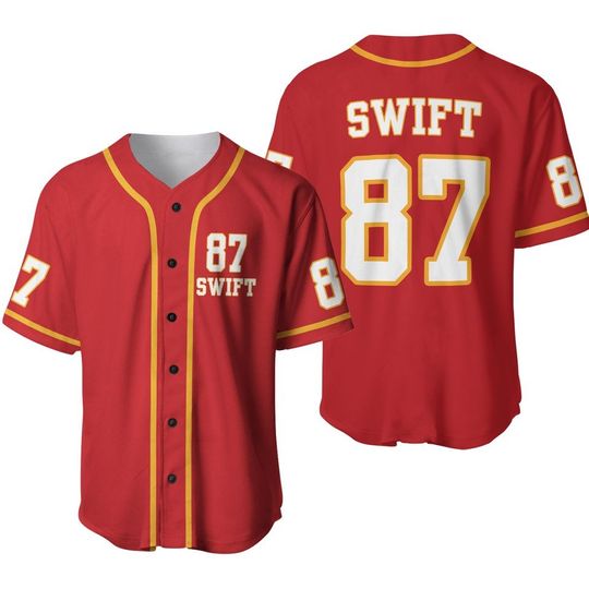 Kansas City Chiefs Baseball Jersey,  Swift 87 Chiefs Baseball Jersey