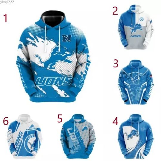Detroit Lions Mens Pullover Hoodie Jogging Hooded Hoody Sportswear