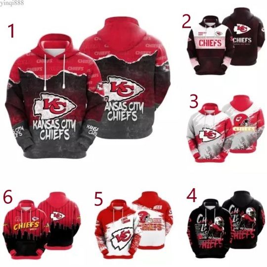 Kansas City Chiefs Football Pullover Hoodie Hooded Lightweight Jacket
