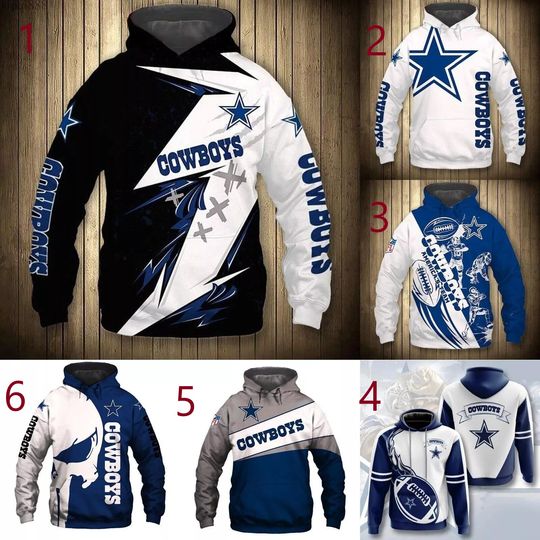 Dallas Cowboys Men's Pullover Casual Workout Hooded Jacket Coat Gift