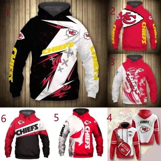 Kansas City Chiefs Men's Pullover Casual Workout Hooded Jacket Coat