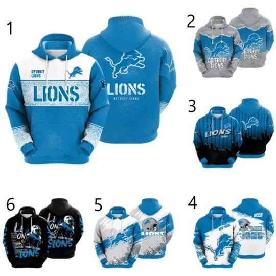 Detroit Lions Football Pullover Hoodie Mens Hooded  Activewear Gift