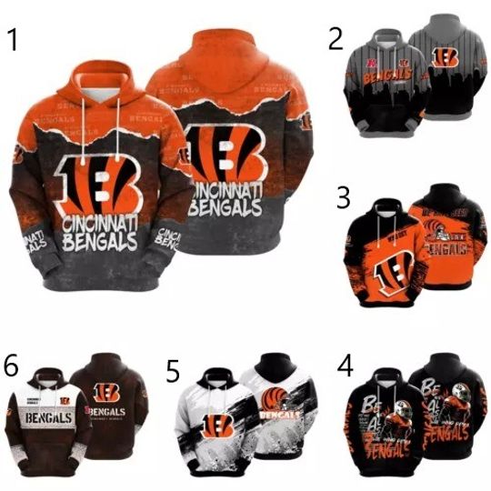 Cincinnati Bengals Football Pullover Hoodie Mens Hooded Activewear