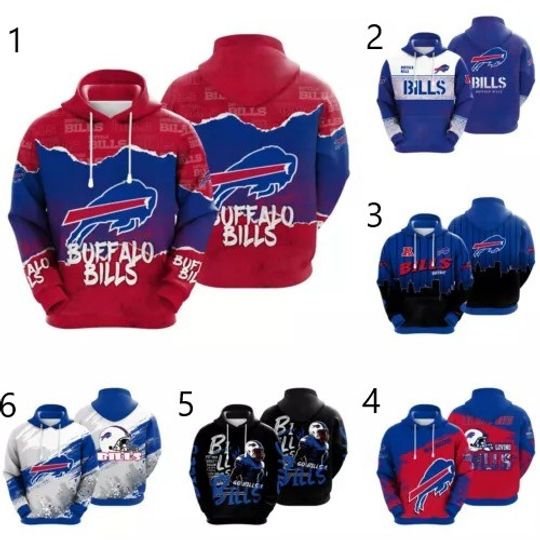 Buffalo Bills Football Pullover Hoodie Mens Hooded Activewear Gifts
