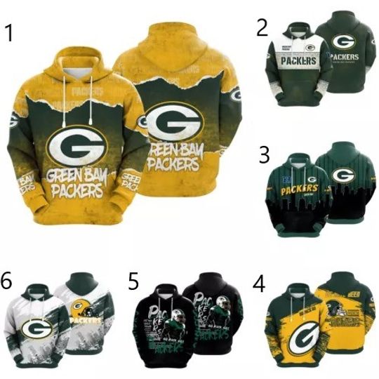 Green Bay Packers Football Pullover Hoodie Mens Hooded Activewear