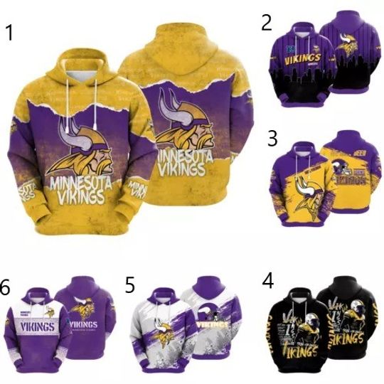 Minnesota Vikings Football Pullover Hoodie Mens Hooded Activewear
