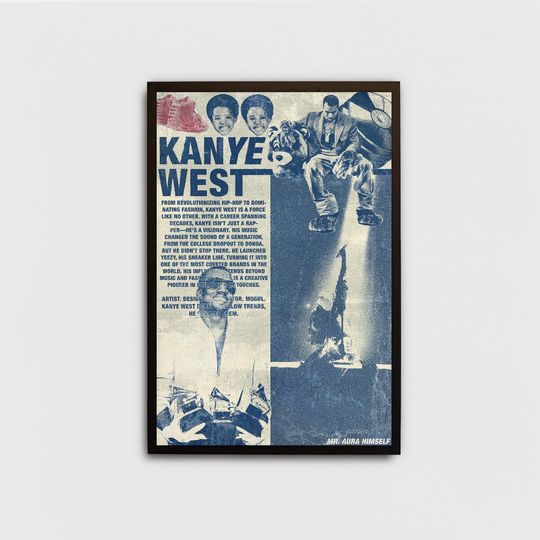 Kanye West poster, Wall Art, rap poster, Room Decor, Aesthetic Poster, modern Poster, Modern Art Print, rapper poster, music poster