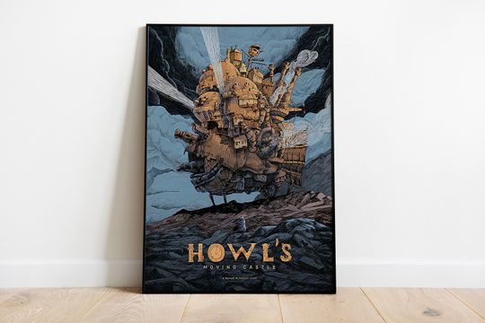Studio Ghibli Howls Moving Castle Poster - Howls Moving Castle Print - Anime Poster