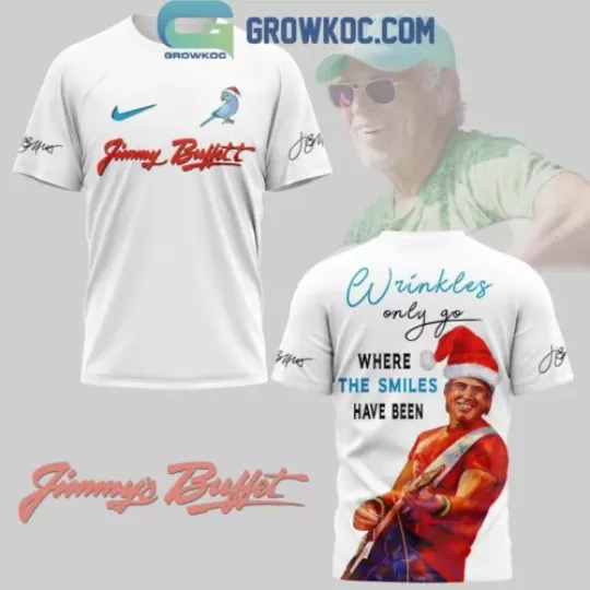 Jimmy Buffett Santa Wrinkles Only Go Where The Smiles Have Been Noel T-Shirt 3D