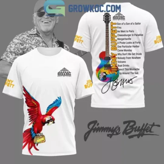 Jimmy Buffett Margaritaville Hall Of Fame Introduction White  T-Shirt 3D