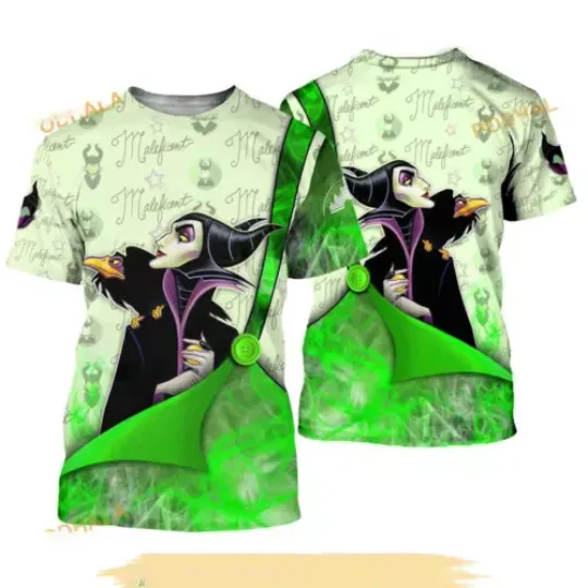 Maleficent Diablo Green Disney Unisex Casual 3D Shirt For Fans