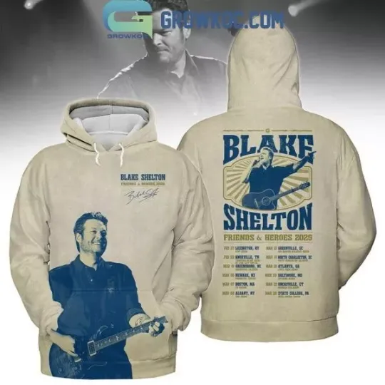 Blake Shelton Friends And Heroes 2025 Tour 3D Hoodie