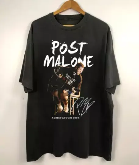 Post Malone Signed Guitar Fan Concert 2024 Album Unisex Shirt
