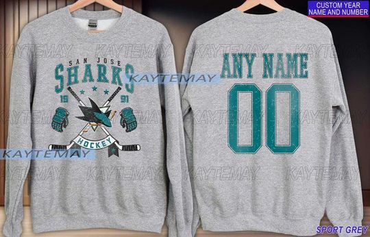 San Jose Sharks Sweatshirt | Logan Couture shirt | San Jose Hockey Fan shirt | Sharks Hockey Sweatshirt | Tom Hertl shirt