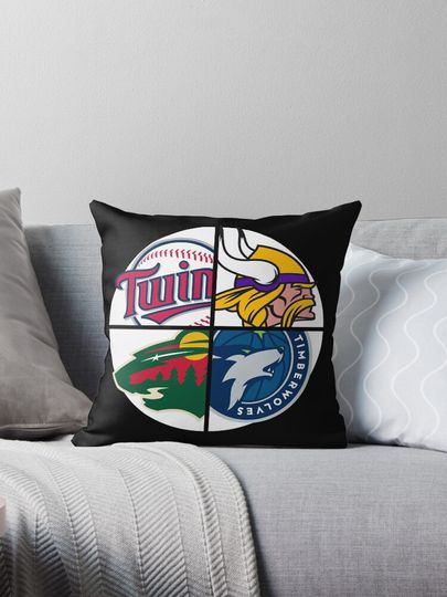 Minnesota Sports Basketball  Throw Pillow