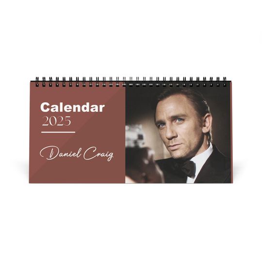Daniel Craig 2025 Desk Calendar | Actor Monthly Planner | Daniel Craig Gift | James Bond Calendar | Office Decor